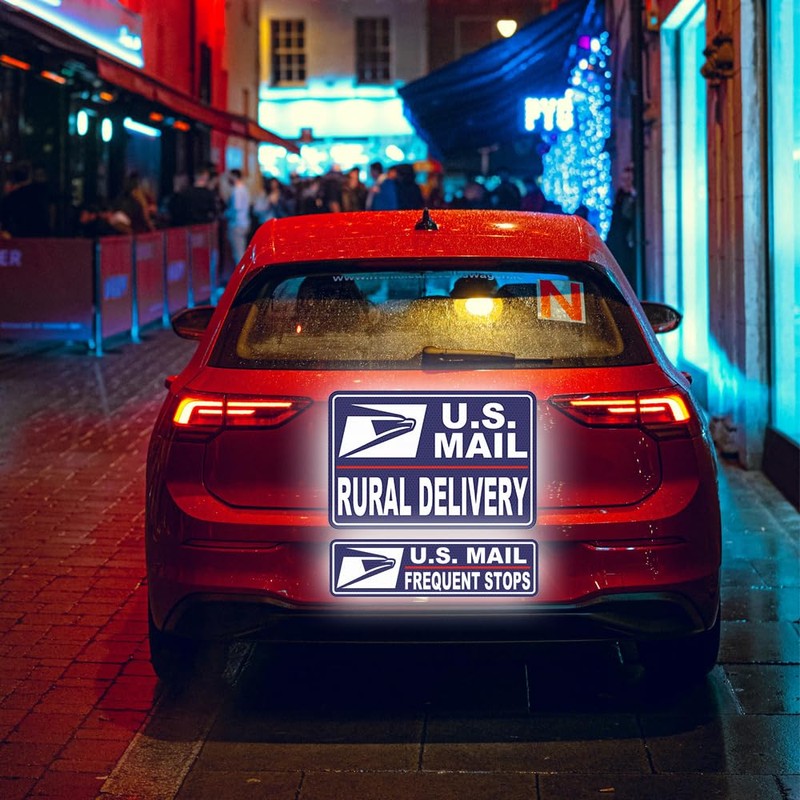 ROMINVIC Car Magnets Postal,Heavy Duty U.S. Reflective Mail Delivery Driver