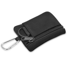 Mini Molle Pouch Bag, Outdoor Mini Portable Key Card Case, EDC Outdoor Purse with Carabiner, Camping Zip, Portable Bag for Camping, Hiking, Cycling