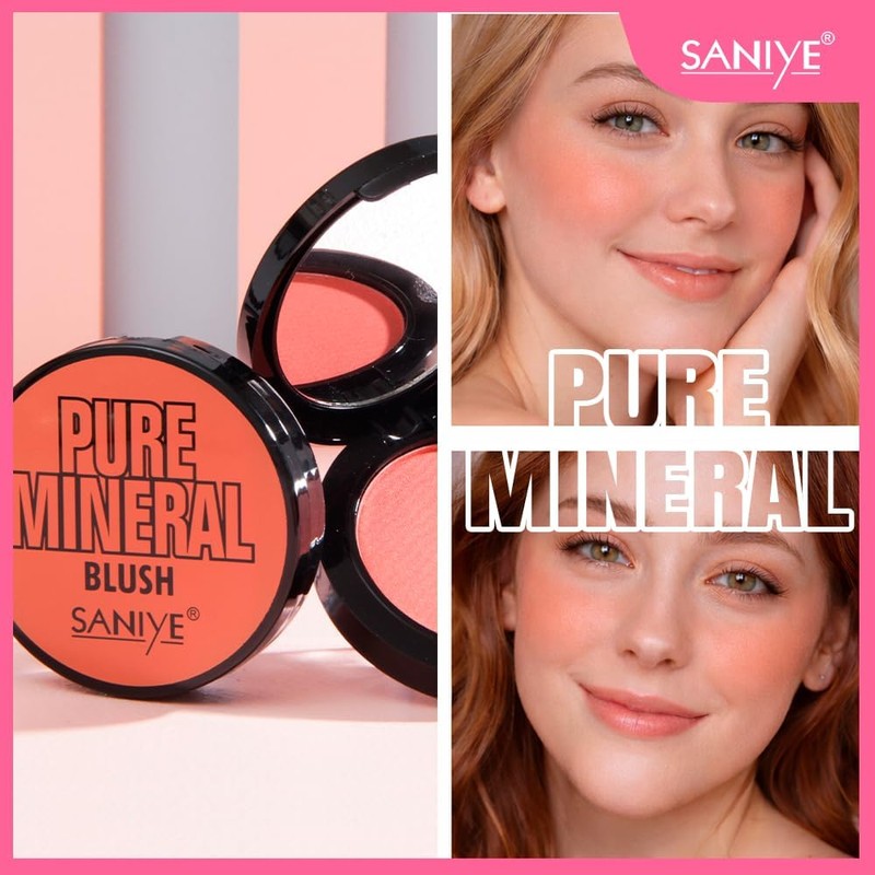 SANIYE Pure Mineral Rubor en Polvo Compacto Textura Ultrafina Color