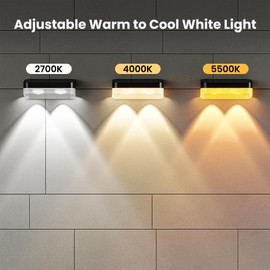 Lphianx Outdoor Fence Lights, 8 Packs Smart Outdoor Deck Lights RGBCW+IC, with App/Remote Control, Color Changing Lights for Fence, IP67 Waterproof for Backyard Railing Decor (50FT)