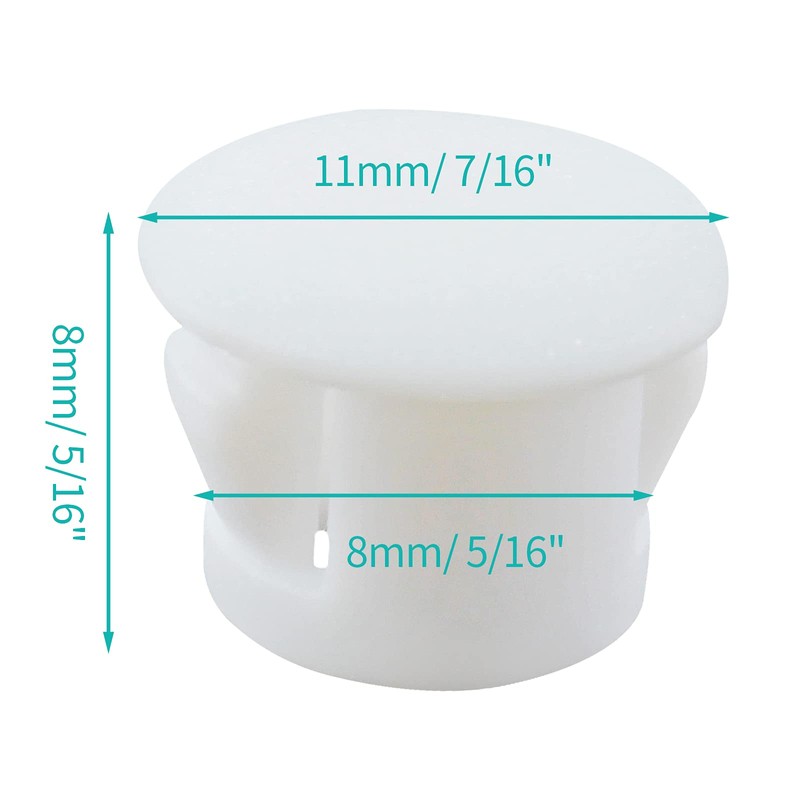 Uenhoy 100 Pcs 5/16" Plastic Hole Plugs, White Flush Type