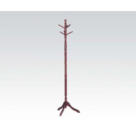 Click 2 Go Grady 2''Dia.x71''H Cherry Finish Wooden Coat Rack