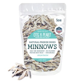 Otis & Pearly Freeze Dried Minnow Dog Treats - Single Ingredient, Made in USA - Healthy Protein Treat for Small, Medium, Large Breeds, 1 oz