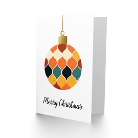 Artery8 Single Mid Century Modern Colourful Bauble Blank For Him Or Her Art Christmas Card
