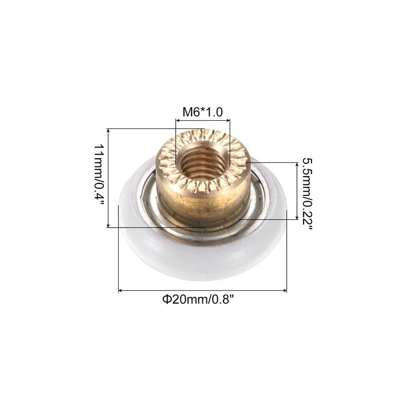 PATIKIL 20mm Drawer Rollers Set of 4 Nylon Positioning Pulleys