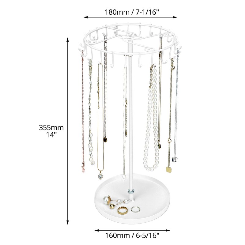 QWORK® Spinning Jewelry Tree Display Stand, Jewelry Organizer with 23
