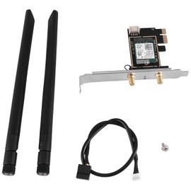AX210NGW Tarjeta WiFi WiFi 6E Dual Band 2.4G/5G Adaptador de Tarjeta InaláMbrica AX210 BT5.2 2400Mbps Adaptador PCIE con Antena 2X8DB