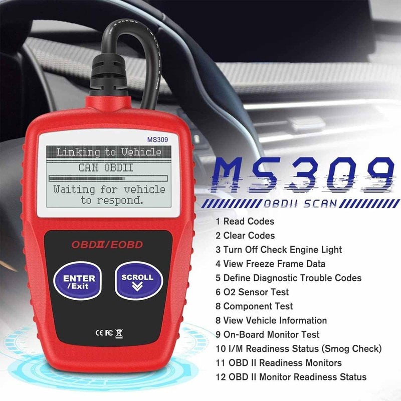 OBD2 Scanner MS309 Automotive Check Engine Code Reader, Check Emission
