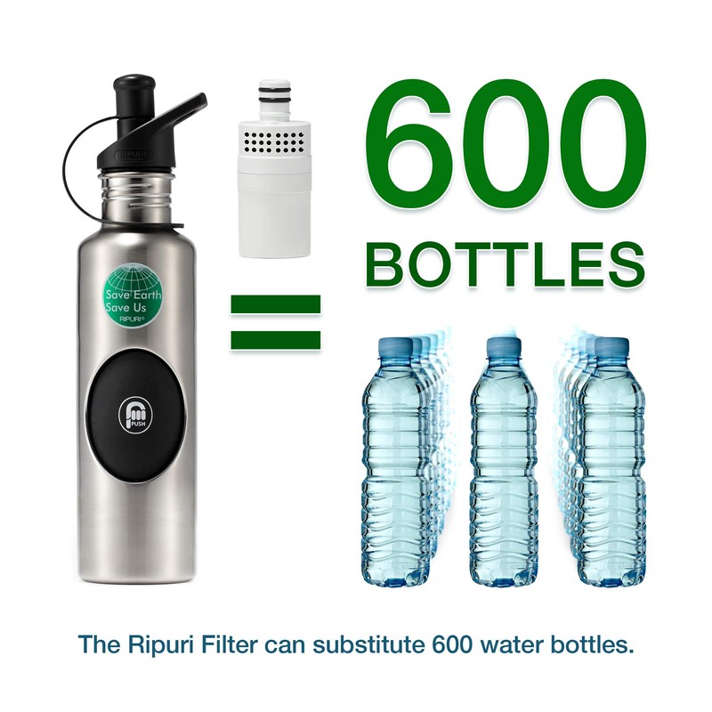 RIPURI クラシックパワーポンプ 27オンス ステンレススチール フィルターボトル ウォーターボトル ホーム オフィス アウトドア キャンプ