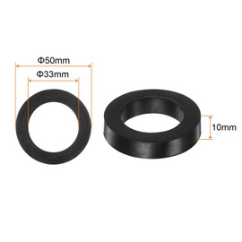 HARFINGTON 8pcs Rubber Spacer 2 Inch OD 1.3 Inch ID 0.4 Inch Thick Neoprene Round Anti Vibration Isolation Pads Isolator Rubber Washers Bushings for Home Cars Boat Accessories, Black