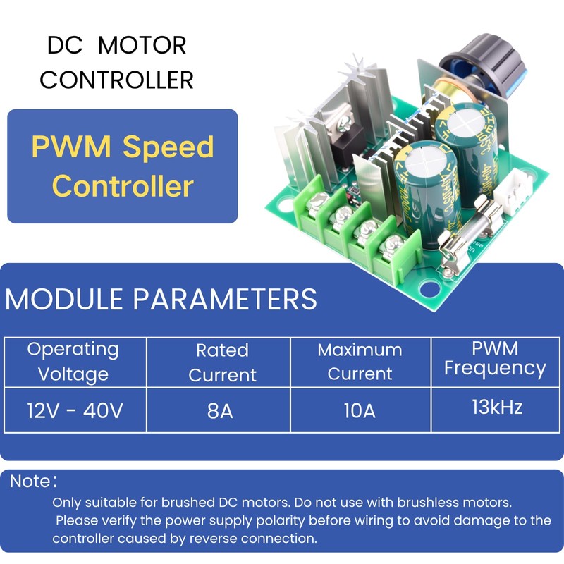 LAOMAO DC Motor Controller, DC 12V - 40V 10A PWM