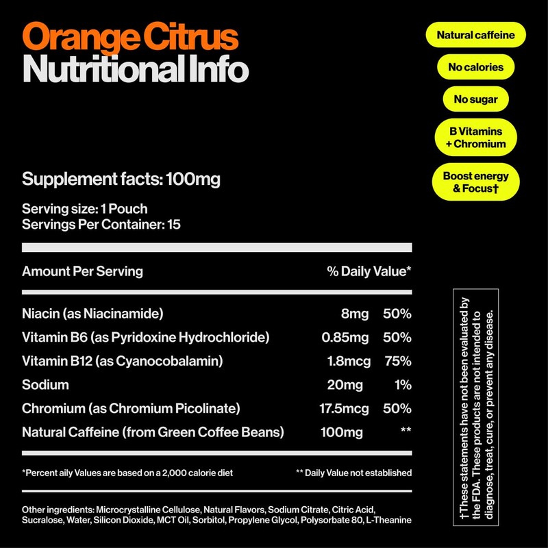 Wip Energy Pouches | 100mg Natural Caffeine | Vitamins and