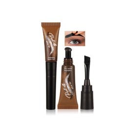 DLZZRS Tattoo Peel Off Eyebrow Tint Gel, Temporary Eyebrow Tattoos Peel Off Tint with 150°Small Curved Tray Sweatproof & Waterproof Brow Gel Natural for Fuller & Defined Brows(#05 Dark Green)