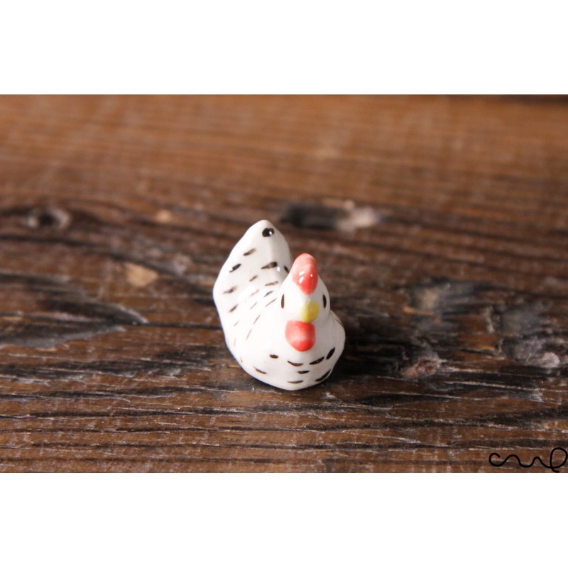 redchocol8® Ceramic Tiny White Chicken Figurines Animals Miniature Outdoor Gift