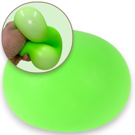 MIJOMA XL Squeeze Ball 10 cm - Colourful Anti-Stress Ball, Sensory Toy for Joy and Relaxation, Promotes Motor Skills (Neon Green)