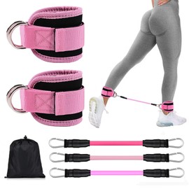 BOYIFEIJIE Resistance Bands Set of 5 Foot Cuffs Cable Pull Foot Cuffs for Fitness Equipment Resistance Bands Set Foot Loops Cable Pull for Yoga Pilates Strength Training Pull-ups