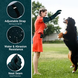 ENPOINT Animal Handling Gloves, Cowhide Leather Anti Scratch Bite Proof Gloves for Animal Handling, Cat Grooming - 23.6 inch