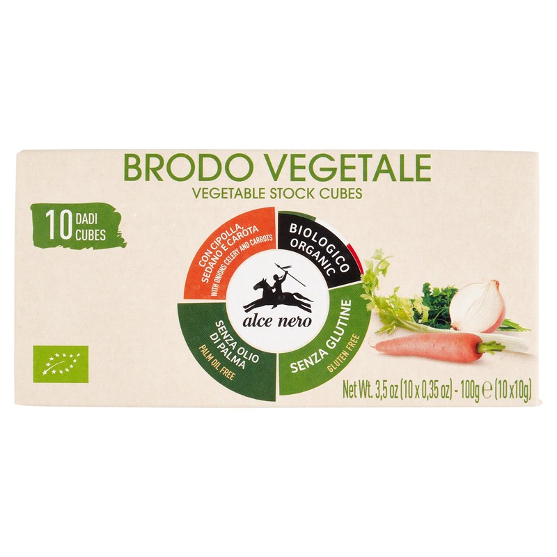 Alce Nero: "Brodo Vegetale" Organic Bouillon Cubes Pack of 1
