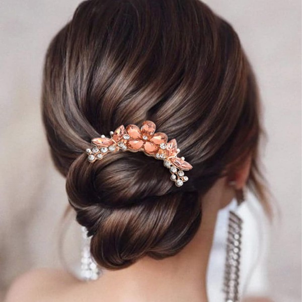 Bohend Rhinestone Hair Side Comb Crystal Hairpiece Wedding Hair Accessories for Women and Girls (1)