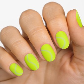 MOYOU LONDON Semi Cured Gel Nail Strips, 20 Pc. Gel Wraps for Nails, Easy Apply & Remove for Salon-Quality Manicure, Works with Any Nail Lamps - Pop Tennis