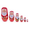 BestPysanky Set of 6 Santa Wooden Nesting Dolls 5.5 Inches