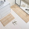 GIB Brown and White Striped Bathroom Rug 47" x 16",