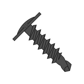 Steel Self-Drilling Screw, Black Phosphate Finish, Modified Truss Head, Phillips Drive, #3 Drill Point, #10-16 Thread Size, 2" Length (Pack of 50)