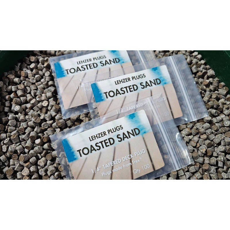 Lehzer Plugs New 1/4" Trex "Toasted Sand" Plugs for Composite