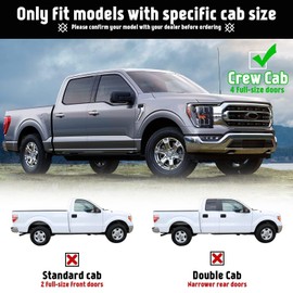 6.5" Running Boards fits 2015-2025 Ford F150 & 2017-2024 Ford Super Duty F-250 F-350 F-450 F-550 Side Step Rails Nerf Bars (Matte Black, Super Crew Cab | 4 Full Size Doors) Durable & Easy to Install