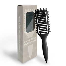 Qufiiry Curly Hair Brush, Hair Brush without Pulling, Curl Defining Brush, Curly Hair Brush Styling Brush, Shaping, and Defining Curls for Women and Men (Black)