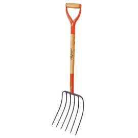 A.M. Leonard Forged 6 Tine Manure Fork, Bedding Fork, 30 Inch D Grip Ash Handle