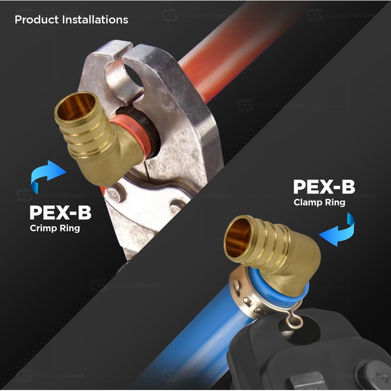 Supply Giant QYMO0100-OM x PEX 90 Degree Elbow Barb Pipe