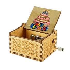 Yesnote Happy Birthday Music Box, Unique Wooden Gift for Wife Daughter Son Friend Birthday Melody Music Box Gift for Sister Boyfriend Girlfriend Play Happy Birthday to You