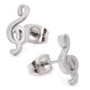 Stainless Steel Music Note Symbol G Clef Post Stud Earrings