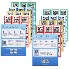 QR Code Labels Intelligent Color Coded Stickers for Inventory Storage Organization 72pcs