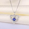 YL Women's Heart Necklace 925 Sterling Silver Pendant 12 Birthstone