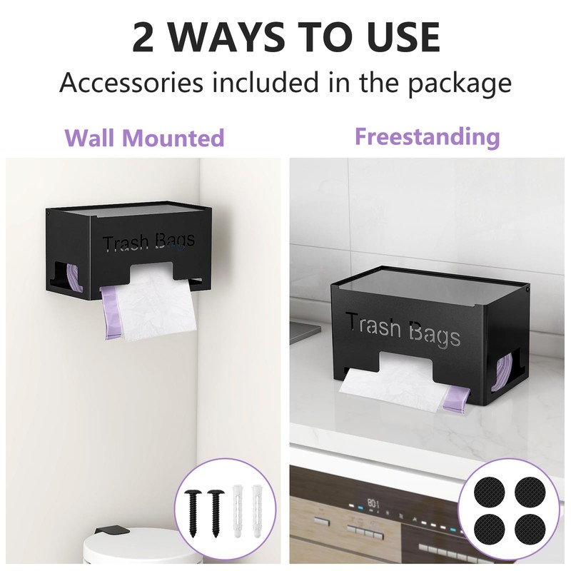 STWWO Extra Large Trash Bag Holder Dispenser, Metal Garbage Bag