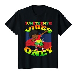 Kids Dabbing Boy Juneteenth Black History Melanin African Kids T-Shirt