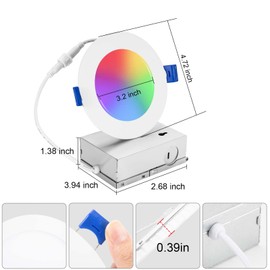 Xsky Smart Recessed Zigbee 3.0 Lighting 4 inch 4 Pack RGBCW Dimmable, Downlight. Compatible with Alexa/Home Assistant/SmartThings 10W 750LM 16 Million Colors, Dimmer Switch Include