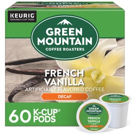 Green Mountain Coffee Roasters French Vanilla Decaf Keurig Single-Serve K-Cup pods, Light Roast Coffee, 60 Count (6 Packs of 10)