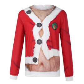 TAGVO Men's Ugly Christmas Jumper Unisex 3D Long Sleeve Ugly Christmas Sweater Pullover Sweatshirt for Party M-5XL, a-red-01