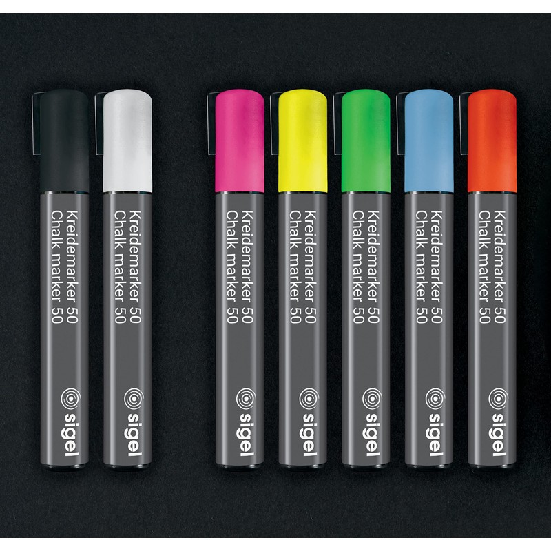 SIGEL BA184 Chalk Marker White Pack of 2 Chisel Tip
