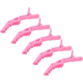 Cabilock 15 Piezas Pinzas de Peluquería Portátiles de Plástico Rosa Tipo Separadores para Peinar, Uso Individual y Salón, Diseño Simple