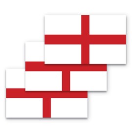 3x5 English Flag Bumper Sticker 3-Pack Made with Durable, Waterproof Materials, England Flag Bumper Sticker, England Bumper Sticker, English Bumper Sticker, St. George Cross Bumper Sticker