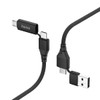 Hama Multi USB-Ladekabel (Multi USB-Ladekabel, 4-in-1 Multi-Ladekabel, 2 USB-C/Micro-USB/USB-A, 480