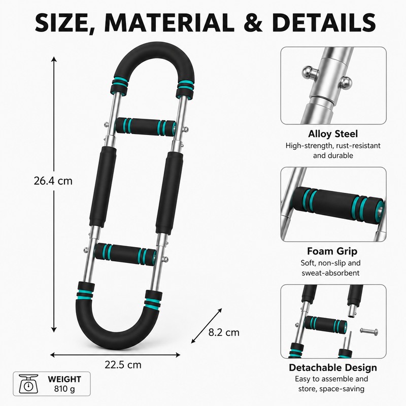40KG Power Twister Bar for Home Workouts – U-Shape Arm,
