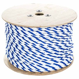 West Coast Paracord Twisted Polypropylene Pool Rope - 3 Strand Polypro Cord - Lightweight Utility Rope for Safety Lines, Pool Lanes - Blue and White (3/8 Inch x 600 Feet)