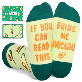 HAPPYPOP Funny Avocado Gifts for Boys Girls - Novelty Avocado Socks, Fruit Socks for Avocado Lovers, Fun Socks for Kids Teen Boys 7-9 Years, Green