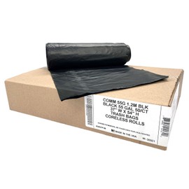 Ultrasac Ultrasac Heavy Duty 55 Gallon Black Trash Bags - (Value 50 Pack) - 1.5 MIL equivalent Industrial Strength Plastic 37" x 54" for 50-55 Gal Cans -Fits Toter, Rubbermaid Brute, Carlislie Bronco etc.