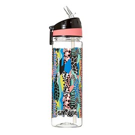 Smiggle Illusion Kids Water Drink Bottle for Boys & Girls with Flip Top Spout and 650ml Capacity | Animal Print